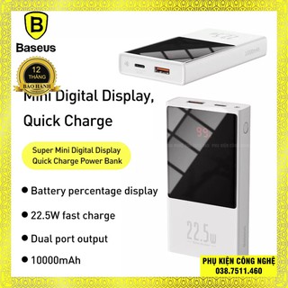 Pin dự phòng sạc nhanh Baseus Super Mini Digital Display 22.5W 10.000 và 20.000mAh