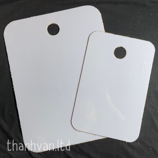 Khay Pha Màu Acrylic, Sơn Dầu Phẳng Nhựa Chữ Nhật - Palette Trắng Mica trộn kem nền/làm móng
