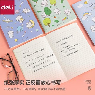 Sổ ghi chép gáy xoắn hình cún kẻ vuông 75*102mm 100 trang 70g Deli - 1 quyển - Nhiều màu sắc L98100-N01 [Deli]