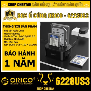 Box ổ cứng 2,5’’&amp;3,5’’ Orico 6228US3 Sata3 – USB3.0 – CHÍNH HÃNG – Bảo hành 12 tháng – Box HDD – Box SSD