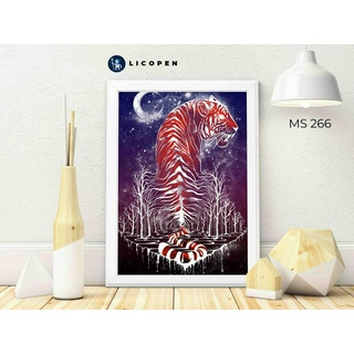 [CÓ SẴN] Tranh Tô Màu Theo Số Licopen - Tranh Hổ Đêm - MS266