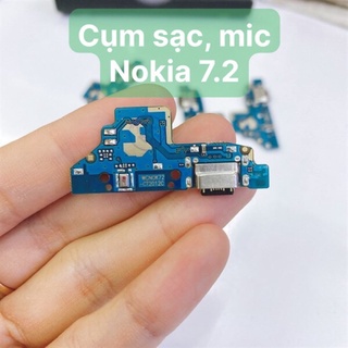 Cụm chân sạc, mic , kính camera Nokia 7.2 zin