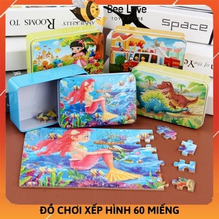 Đồ chơi lắp ghép thông minh hộp thiếc 60 miếng nhiều chủ đề cho bé tăng khả năng quan sát ghi nhớ BL82 BeeLove Store