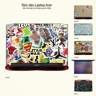 Skin dán Laptop Acer in hình sticker bomb _nhiều mẫu 2 (inbox mã máy cho Shop)