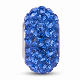 Hạt charm xỏ DIY PNJSilver hình dẹt tròn màu xanh 1D1DK060014