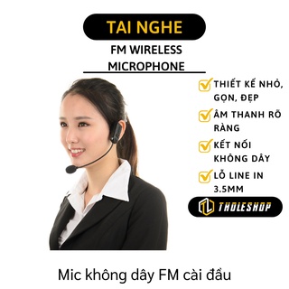 Mic Không Dây Cài Đầu - FM Tai Nghe Không Dây Micro Dành Cho Giảng Viên, Hướng Dẫn Viên 5293