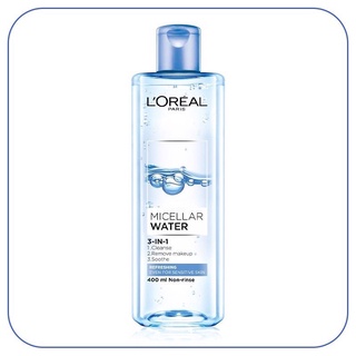 Nước Tẩy Trang Làm Sạch Tươi Mát 3 In 1 Cho Da Dầu L'Oreal Micellar Water 3-in-1 Refreshing Even For Sensitive Skin