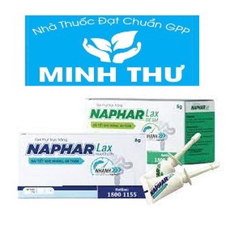 Gel thụt trực tràng NAPHAR LAX Bài tiết nhẹ nhàng, an toàn hộp 6 tuýp 2 loại Người lớn 8g - Trẻ em 5g