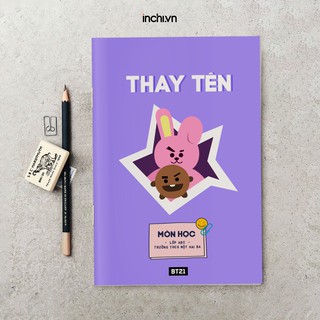 ( IN THEO YÊU CẦU ) TOP 5 MẪU VỞ KẺ NGANG 80 TRANG IN TÊN KHÁCH VÀ NHÂN VẬT BT21 CỦA BTS ĐÁNG YÊU - NĂM HỌC MỚI