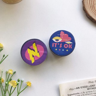 Washi tape họa tiết nhiều màu băng keo giấy trang trí chữ vàng