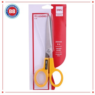 [miễn phí ship] Kéo DELI, 220mm, Đen/Vàng - 1 cái - E6014, kéo cắt giấy, đồ dùng văn phòng giá rẻ