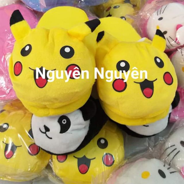 Dép bông pikachu