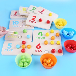 Bộ học toán bằng gỗ cho bé, giáo cụ montessori