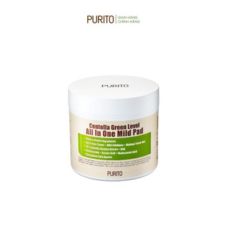 Miếng tẩy da chết chiết xuất rau má PURITO Centella Green Level All In One Mild Pad 70 miếng/130ml