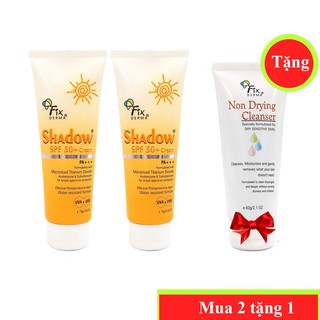(Tặng sữa rửa mặt) C0MBO 2 TUÝP KEM CHỐNG NẮNG FIXDERMA SHADOW SPF 50+ CREAM