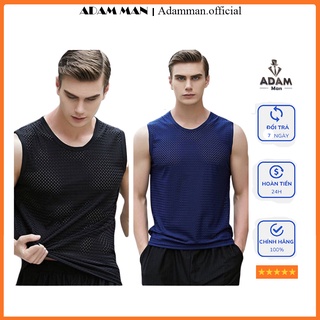 Áo ba lỗ lưới thông hơi, áo 3 lỗ nam tập gym co giãn 4 chiều, thấm hút mồ hôi cực tốt - Adam Man
