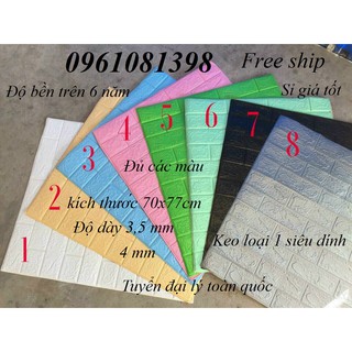 MIẾNG XỐP DÁN TƯỜNG 3D LOẠI 3.5MM và 4mm KHỔ 70X77 CÁCH ÂM CÁCH NHIỆT CHỐNG ẨM