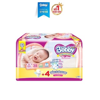 [Tặng thêm 2 miếng ] BỈM-TÃ DÁN BOBBY SIÊU THẤM SƠ SINH SIZE XS GÓI 40