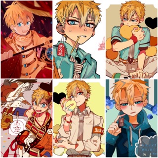 5 poster minamoto khổ a4, ảnh dán tường anime jibaku shounen hanako-kun