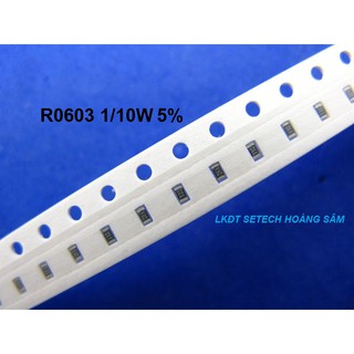 Trở dán SMD0603 5% (50 con) từ 0R~560R