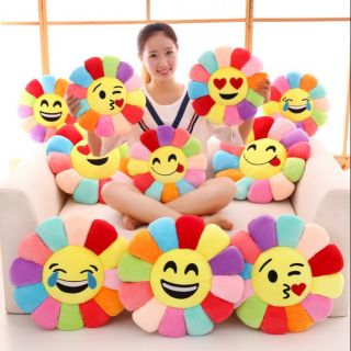 Gối ôm tựa lưng hoa Tiki biểu tượng Emoji dễ thương