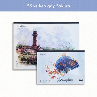 [Mã LIFEBOOK2 giảm 10% đơn 0Đ] Sổ vẽ keo gáy Sakura A3/A4