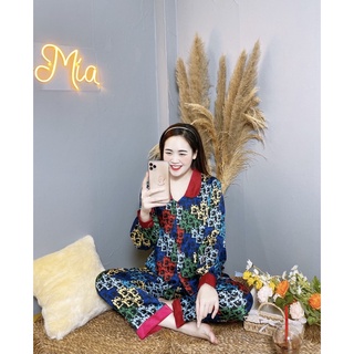 Tiệm nhà Mia - Bộ ngủ pyjama chất lụa latin mịn 2 mặt