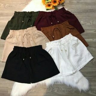 [AN MỘC] Quần đùi đũi ống rộng cạp chun thời trang mùa hè cho nữ