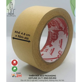 BĂNG DÍNH GIẤY DA BÒ NHÁM 30 MÉT - KHỔ 4.8 CM (LOẠI VIẾT ĐƯỢC) – CHẤT LƯỢNG CAO, GIÁ TẠI NHÀ MÁY