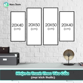 Tranh Canvas Theo Yêu Cầu, Có Khung Composite, Tặng Đinh Treo Tường Không Cần Khoan