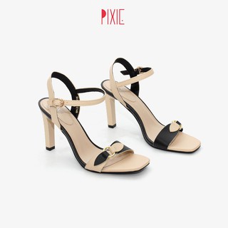 Giày Sandal Cao Gót 9cm Quai Phối Màu Pixie X545