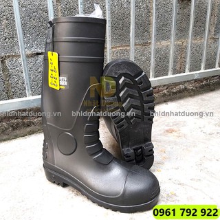 Ủng bảo hộ lao động nam Jogger Hercules S5 đế sắt mũi sắt, Ủng lao động thuận tiện đi mưa.
