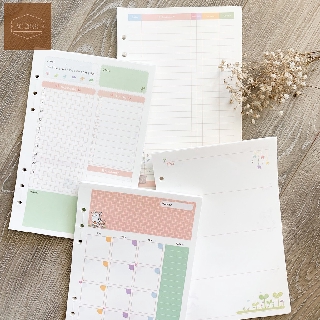 Giấy refill in màu ruột sổ bìa còng Planner 6 lỗ A5 - 45 tờ