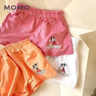 Quần Short Cotton Lưng Thun In Họa Tiết Hoạt Hình Xinh Xắn Dành Cho Bé 1-8 Tuổi