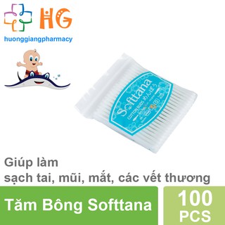 Tăm bông cho trẻ sơ sinh Softtana ✅ Hàng Chính Hãng - Bông ngoáy tai trẻ em, người lớn, tăm bông lọ