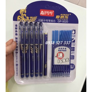 Bút xóa được viết xóa được 5cây + 16 ruột giá rẻ (HCM)