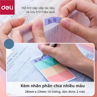 Cặp tài liệu mở rộng A4 8 ngăn Deli - có nút cài - 1 chiếc - 5735 [Deli]