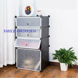 Tủ Giày Lắp Ghép 3ô nhỏ và 1ô Lớn  (Nhiều Màu)