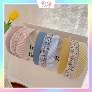 Băng đô cài tóc bản lớn bọc vải màu xinh xắn
