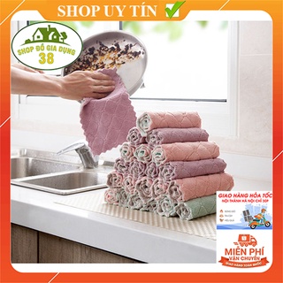 [A25] Khăn Lau Bát Đĩa Sợi Cotton Thấm Hút Nước - Khăn Lau Bếp Lau Tay Đa Năng 2 Mặt Dày Dặn