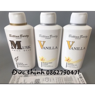 ( Bill Đức) Sữa tắm,dưỡng thể Bettina Barty - Musk/Vanilla, 500ml
