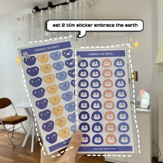 SET 2 TẤM STICKER EMBRACE THE EARTH (ảnh thật) - Set 2 tấm hình dán trang trí- Tiệm nhà chun