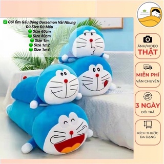 Gối Ôm Gấu Bông Doraemon Đáng Yêu Vải Nhung Co Dãn 4 Chiều Hàng Cao Cấp