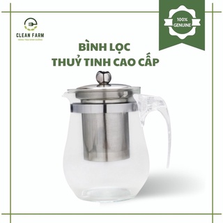Bình Lọc Trà Thuỷ Tinh Cao Cấp Với Lõi Lọc Bằng Thép Chống Ghỉ