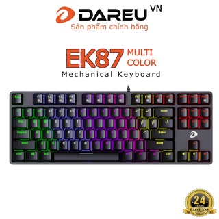 Bàn phím cơ Gaming DAREU EK87 - Black (MULTI-LED, Blue/ Brown/ Red D switch)