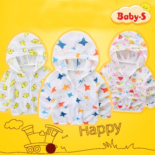 Áo nắng cho bé trai và bé gái 8-20kg hàng loại 1 chất cotton xước nhẹ mát kèm mũ trùm rộng Baby-S – SAK017