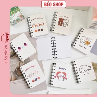 Sổ tay mini ghi chép gáy lò xo hoạt hình đáng yêu