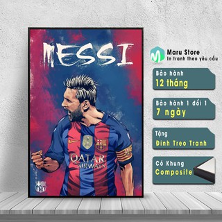 Tranh Treo Tường Messi Khoảng Khắc Ăn Mừng Bàn Thắng, Có Khung Composite Cao Câp