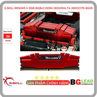 Ram máy tính G.SKILL RIPJAWS V-8GB (8GBx1) DDR4 2800MHz F4-2800C17S-8GVR - Chính hãng, Mai Hoàng phân phối và bảo hành