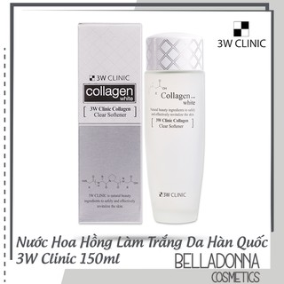 [Hàng Chính Hãng] Nước hoa hồng dưỡng trắng da 3W Clinic Collagen Clear Softener 150ml